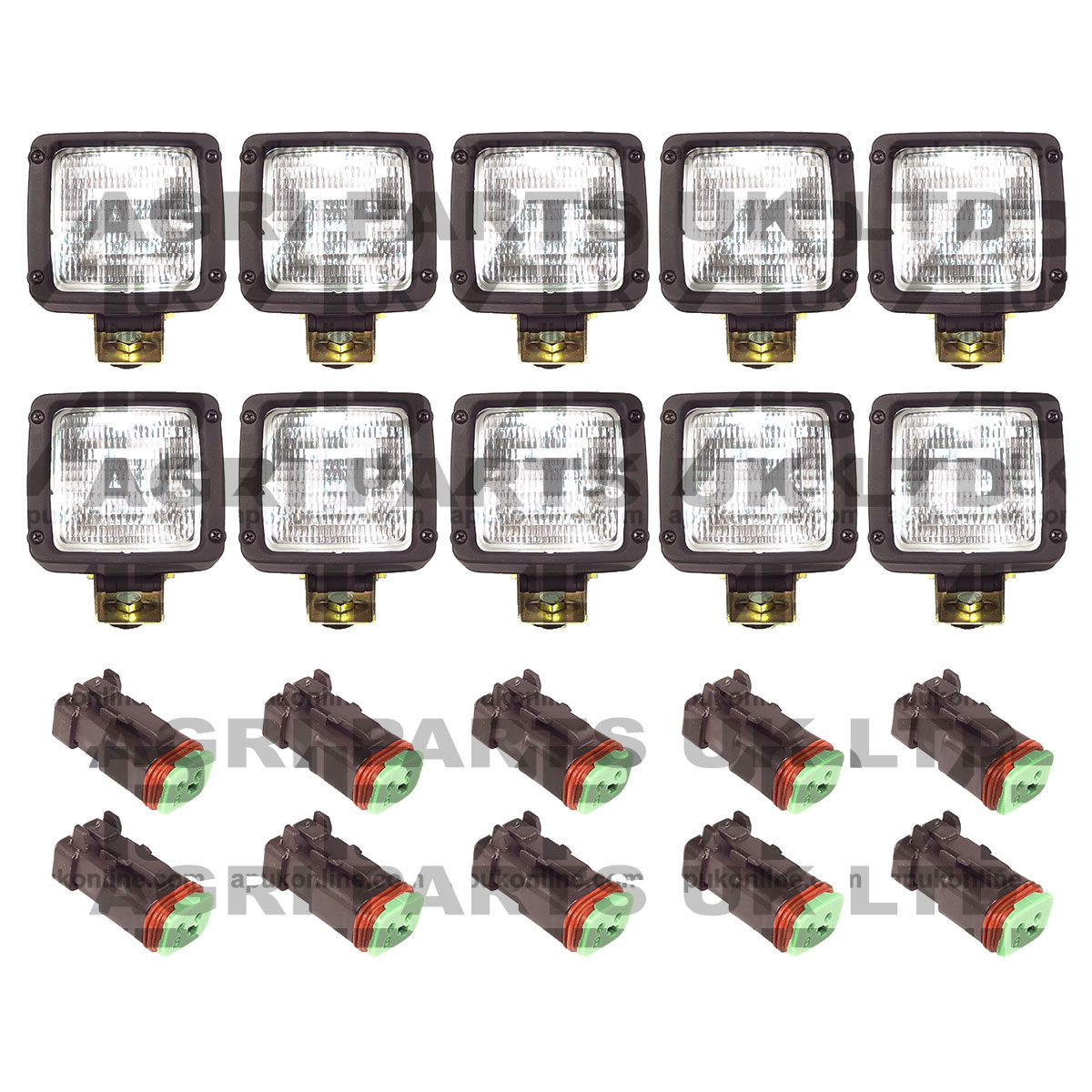 10 Mini Digger Work Light Square Lamp for Komatsu Kubota Hitachi Cat Caterpillar