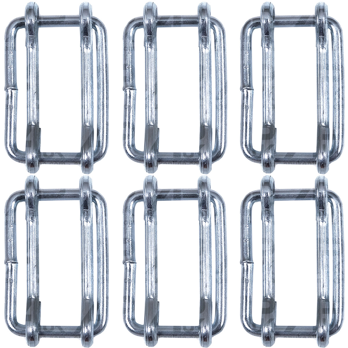 6x Electric Fence Fencing 20mm Poly Tape Connector Joiners Metal Rectangle