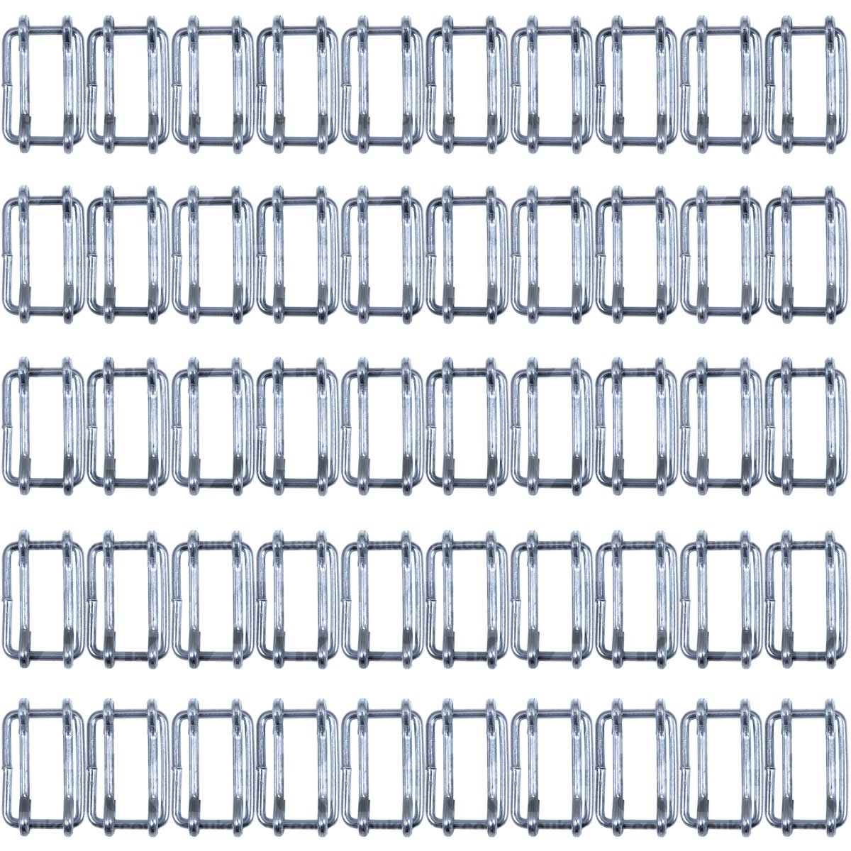 50x Electric Fence Fencing 20mm Poly Tape Connector Joiners Metal Rectangle