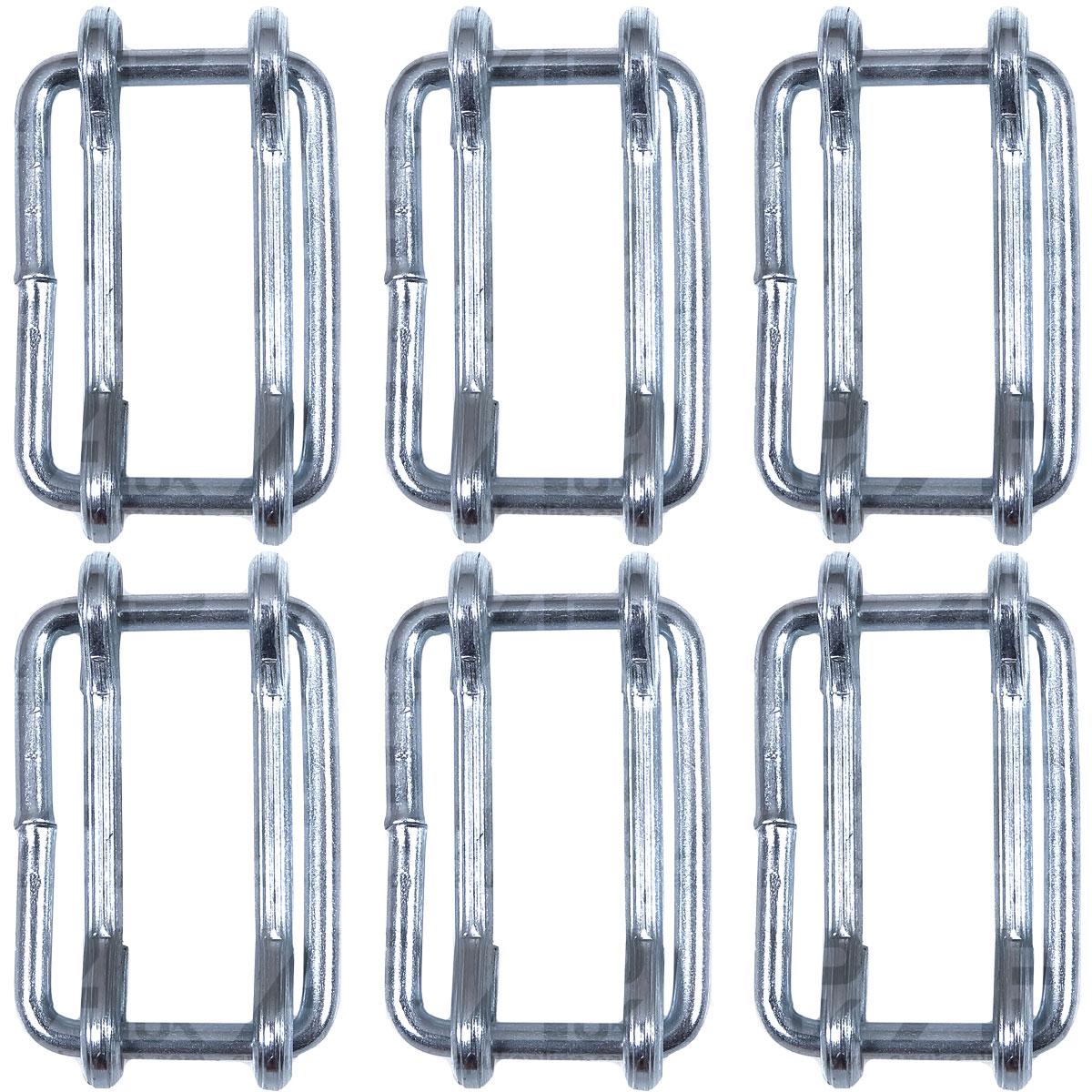 6x Electric Fence Fencing 40mm Poly Tape Connector Joiners Metal Rectangle