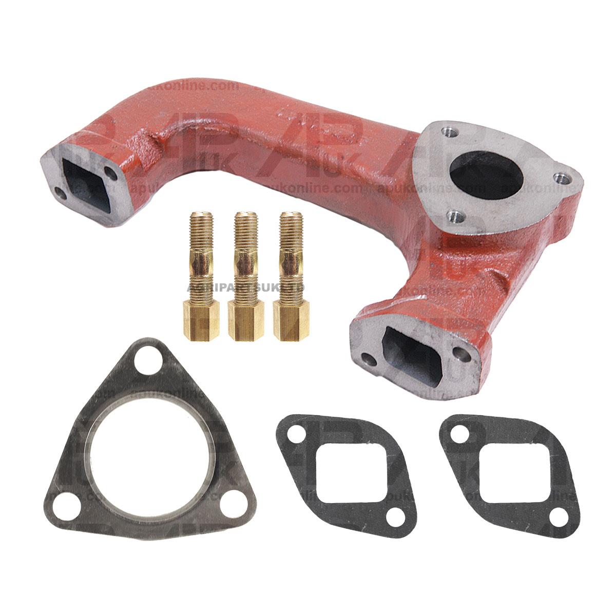 Exhaust Manifold + Gaskets + Elbow Stud for Massey Ferguson 353 354 3210 Tractor