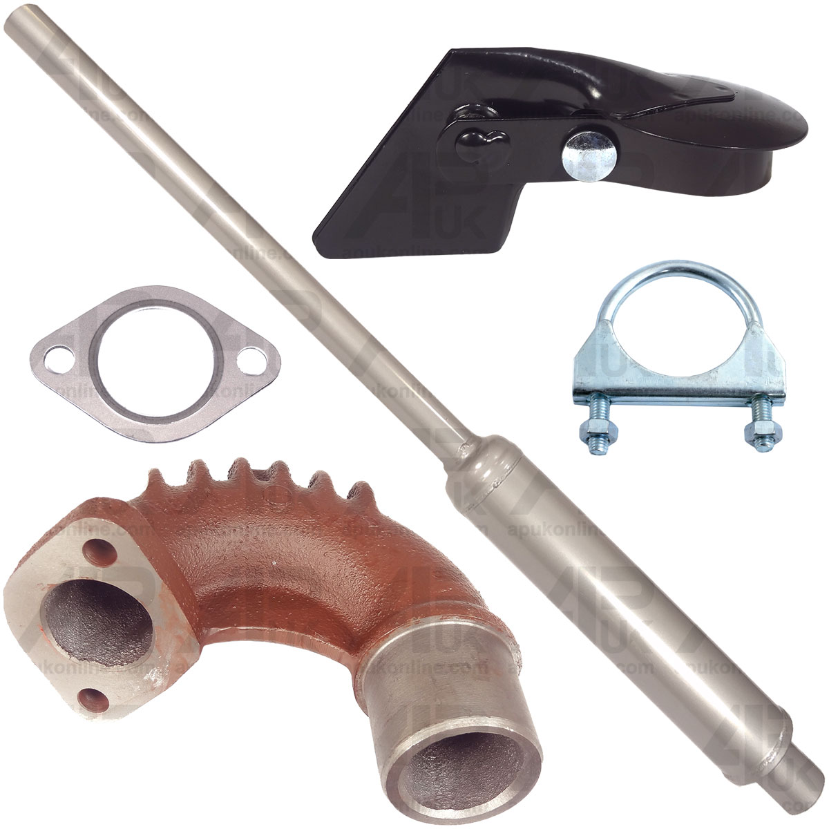 Exhaust &amp; Clamp Rain Cap Elbow &amp; Gasket for Massey Ferguson TEF20 FE35 Tractor