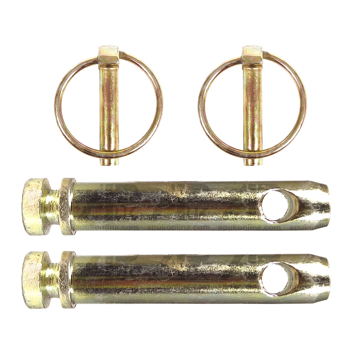 2x Tractor Cat 1 Linkage Top Link Pins 19mm x 75mm & Linch Lynch Pins