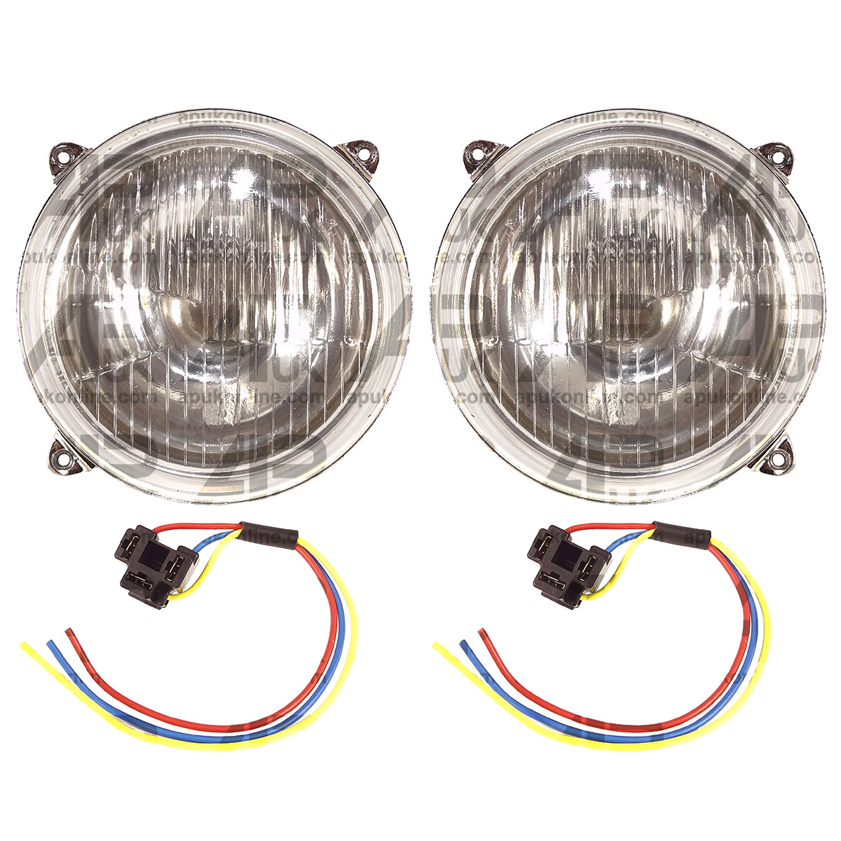 Headlight Headlamp Pair &amp; Plugs for Massey Ferguson 135 148 165 178 185 Tractor