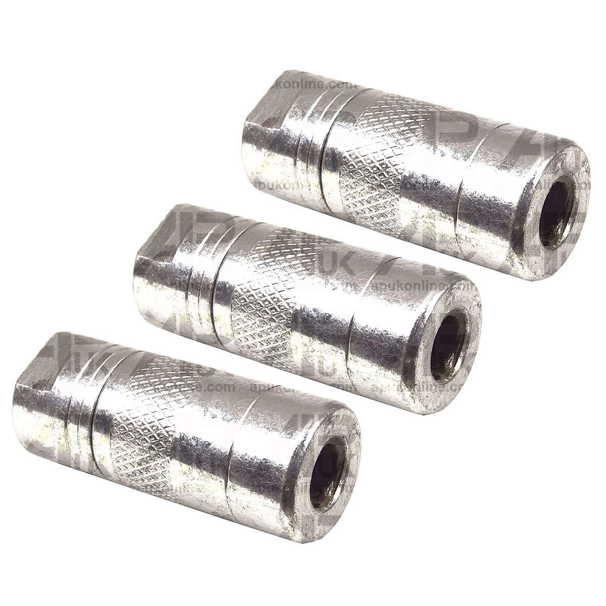 3x Heavy duty Grease Gun end M10 BSP Coupler nipple hydraulic connector 4 Jaw