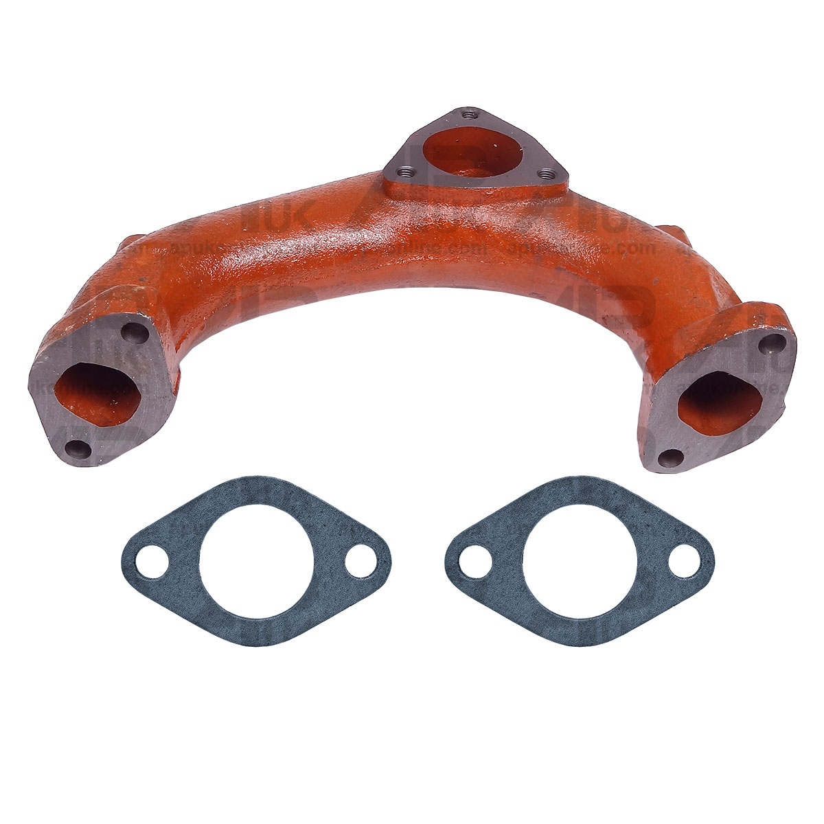 Downswept Exhaust Manifold Horizontal &amp; Gaskets for Fordson Dexta Super Tractor