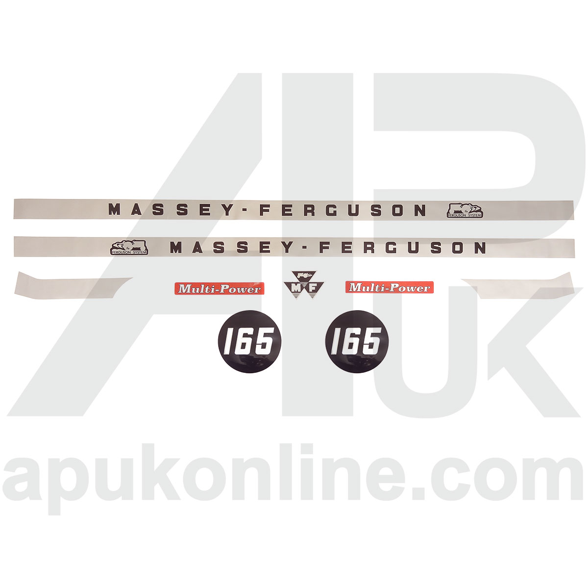 9 pcs Hood Bonnet Decal Sticker Set for Massey Ferguson 165 MF165 Tractor