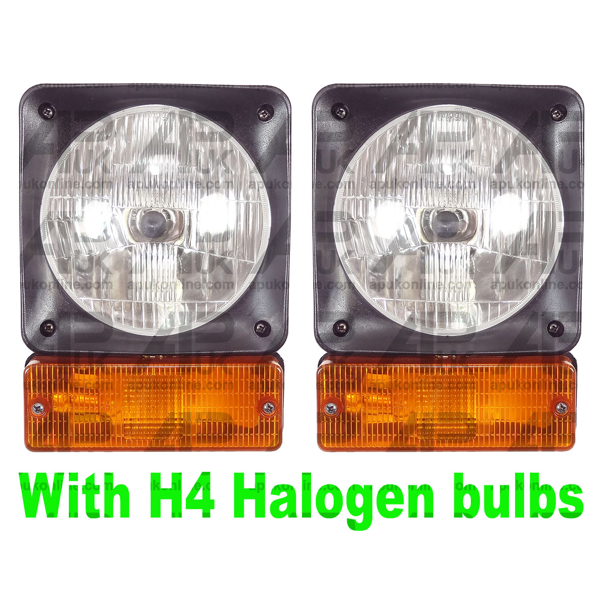 PAIR Headlight Headlamp Indicator assy Halogen Bulbs for JCB Loadall Telehandler