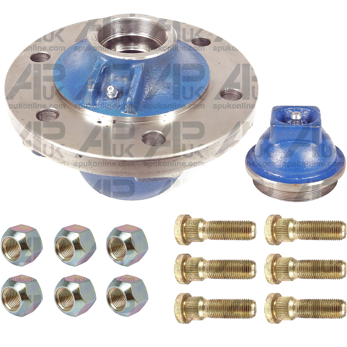 Front Wheel Hub Complete with Cap Studs &amp; Nuts for Fordson Dexta Super Tractor