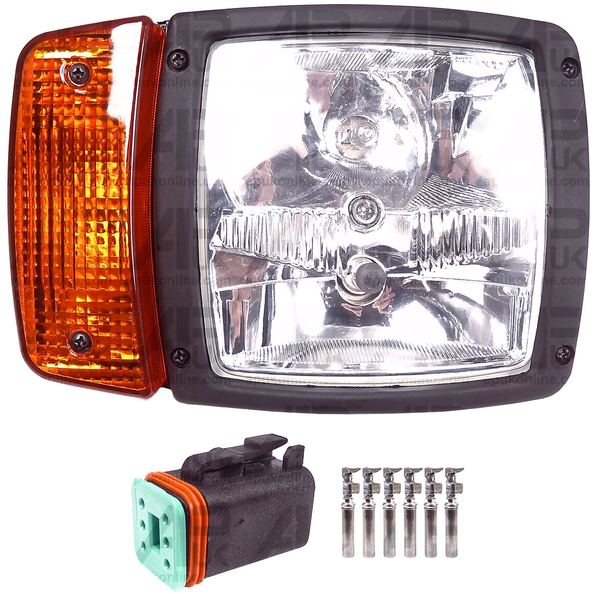 Right Hand Side Headlight Headlamp with Male Plug for JCB Telescopic Telehandler