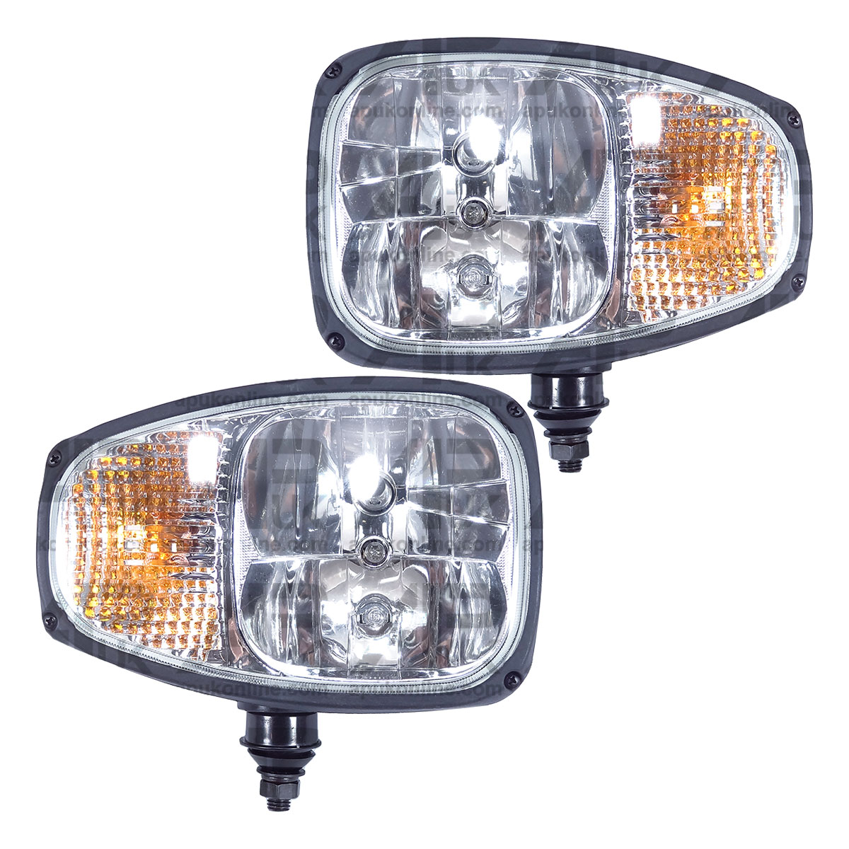 PAIR Front Headlights Headlamps Light for Manitou MT MLT Telehandler Telescopic