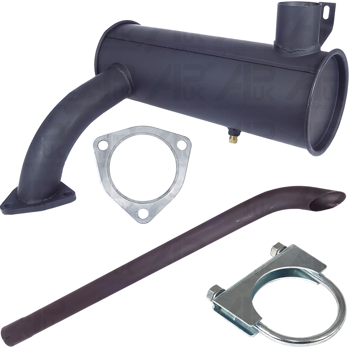 Exhaust Kit Silencer Box &amp; Gasket &amp; Pipe for Massey Ferguson 396 399 Tractor