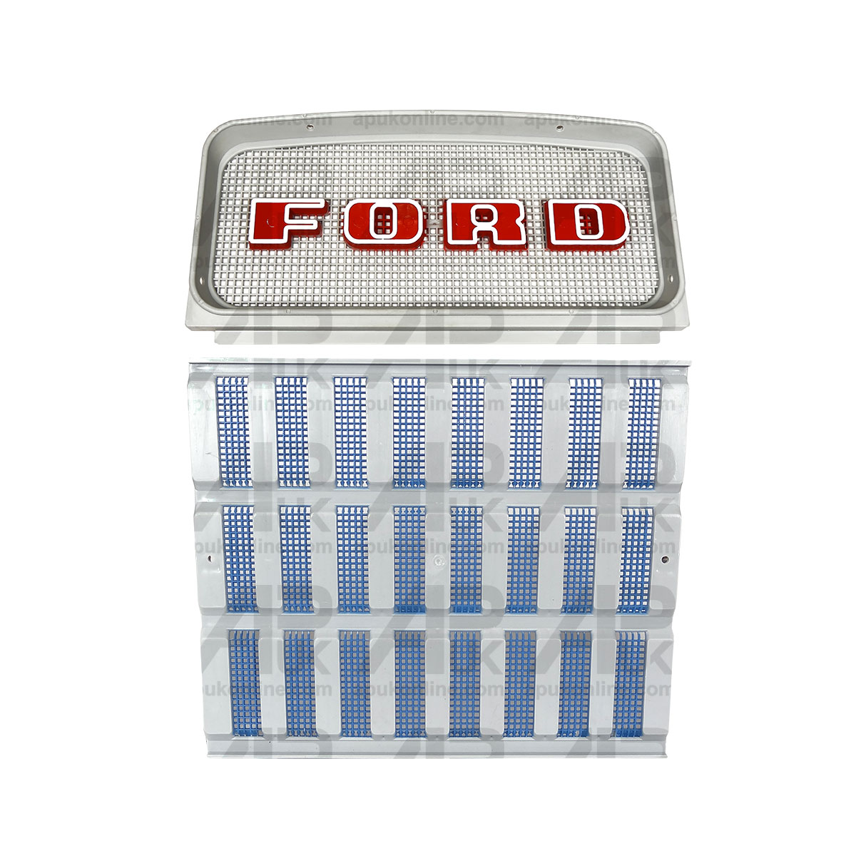 RED Upper &amp; Lower Grill Set NO Light Holes for Ford 2100 2110 2120 2150 Tractor