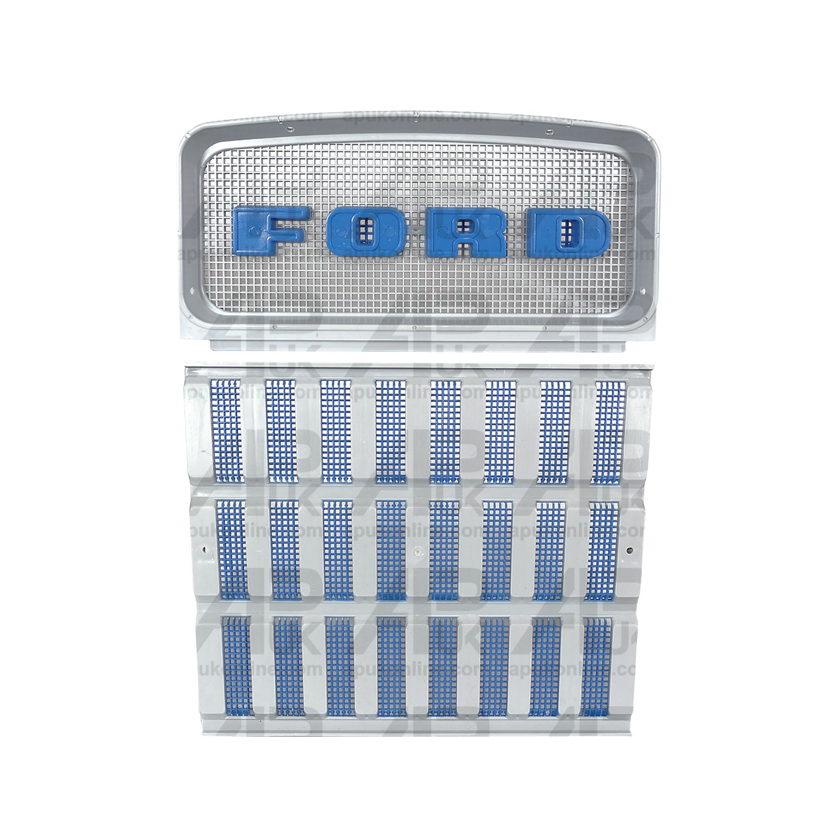 BLUE Upper Lower Grill Set NO Light Holes for Ford 2100 2110 2120 2150 Tractor