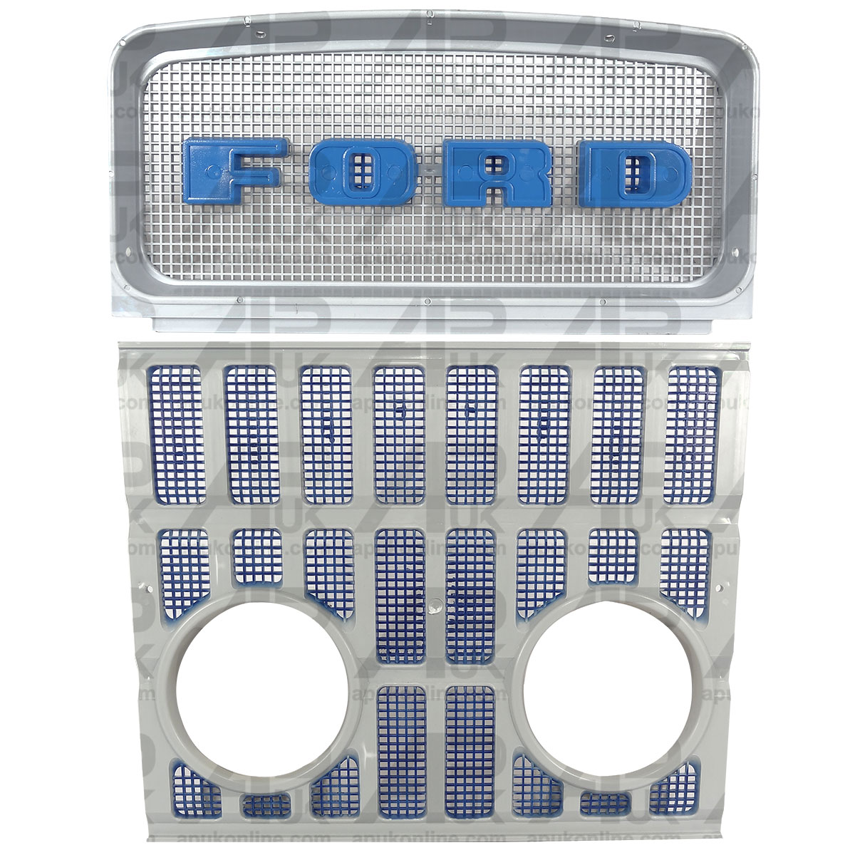 Blue Upper &amp; Lower Grill w/ Lamp Holes for Ford 3150 3300 3310 3330 3400 Tractor