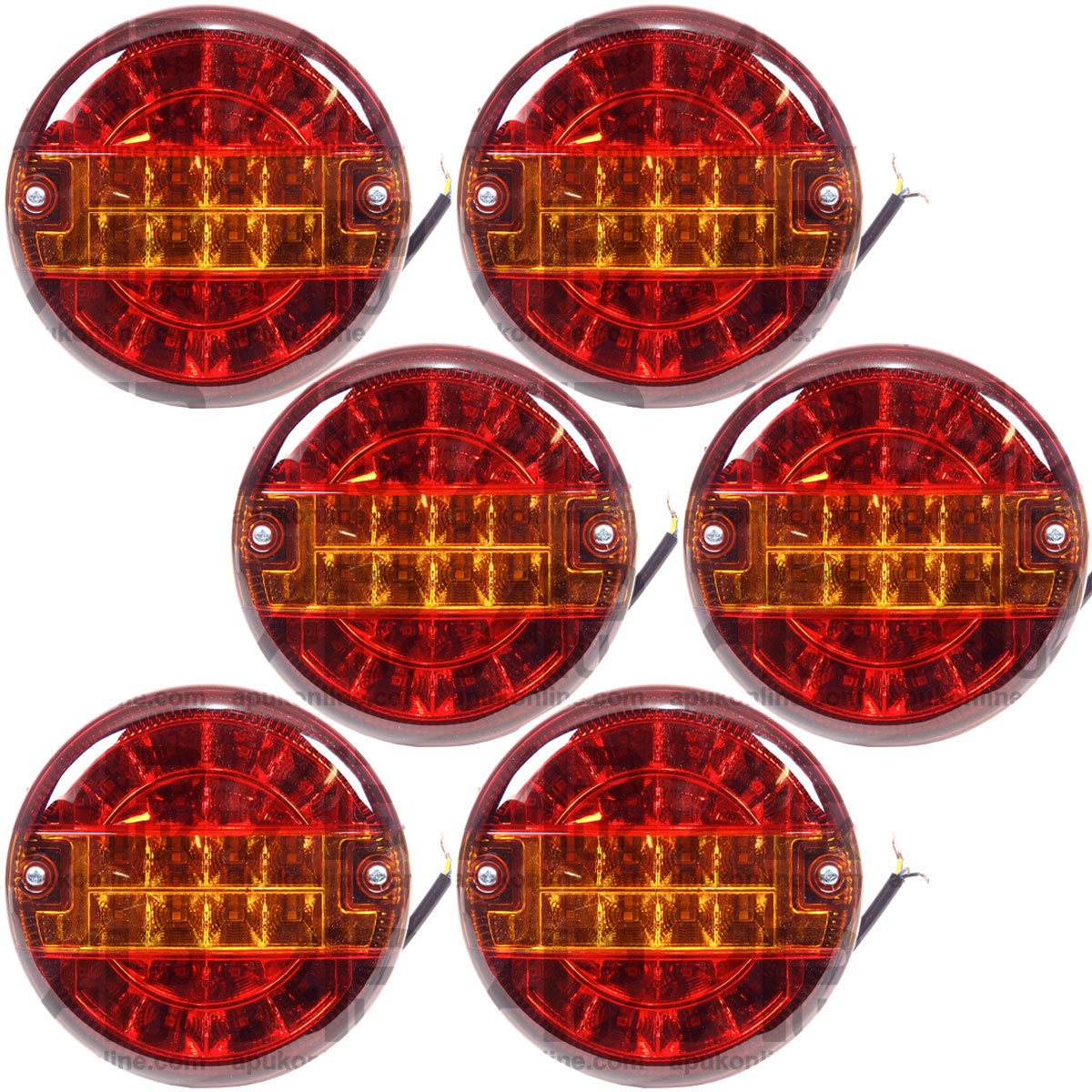6X LED 12V Round Rear Brake Tail Lights Lamp Tractor Trailer JPM Marshall Joskin