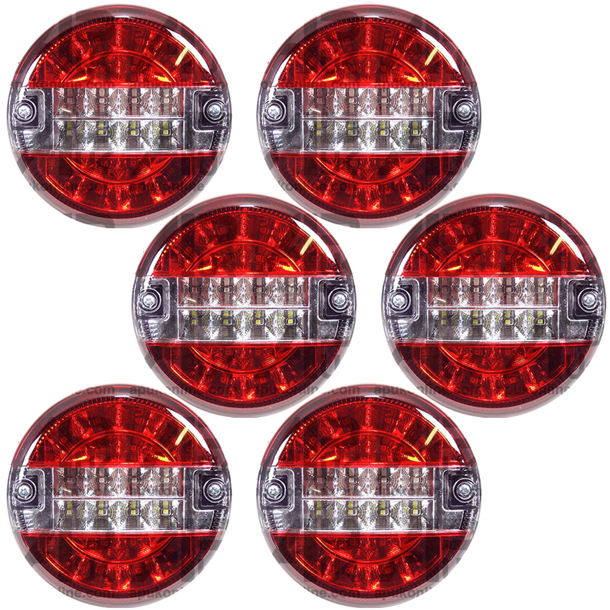 6 LED 12V Round Rear Combination Brake Tail Indicator Light Lamp Tractor Trailer
