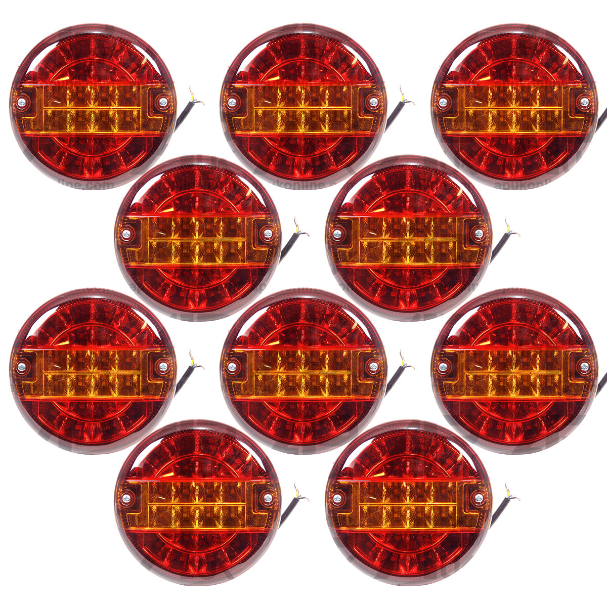 10x LED Round Rear Brake Tail Light Lamp Tractor Trailer Bailey Tuffmac AW Kane