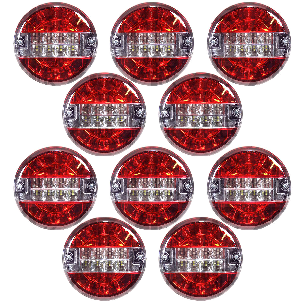 10x LED Round Rear Brake Tail Light Lamp Tractor Trailer AW Kane Bailey Tuffmac
