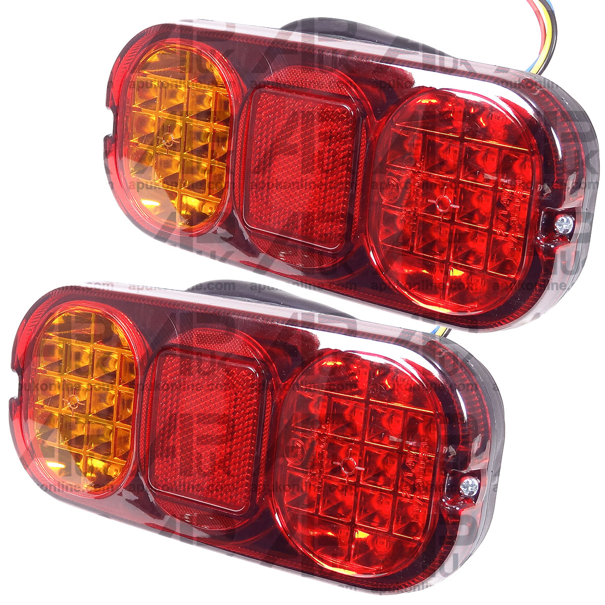 PAIR LED Brake Stop Tail Indicator Rear Lights Lamp for JCB Dumper Digger 3T 6T