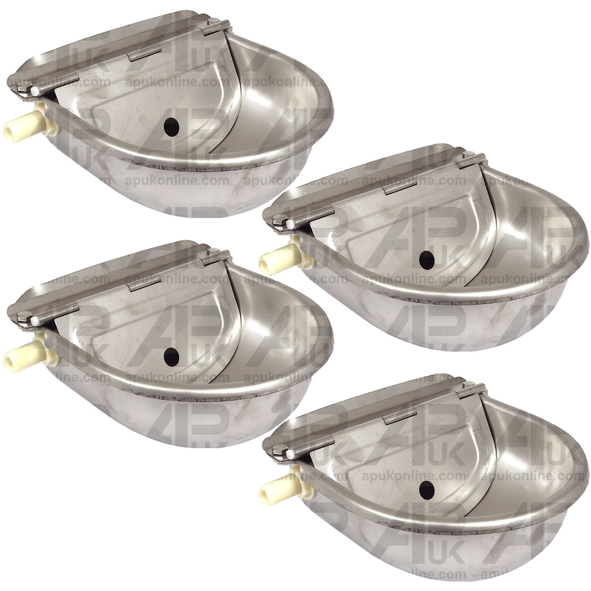 4 x Stainless Water Trough Bowl Automatic Drinking Drinker Cattle Chicken Donkey
