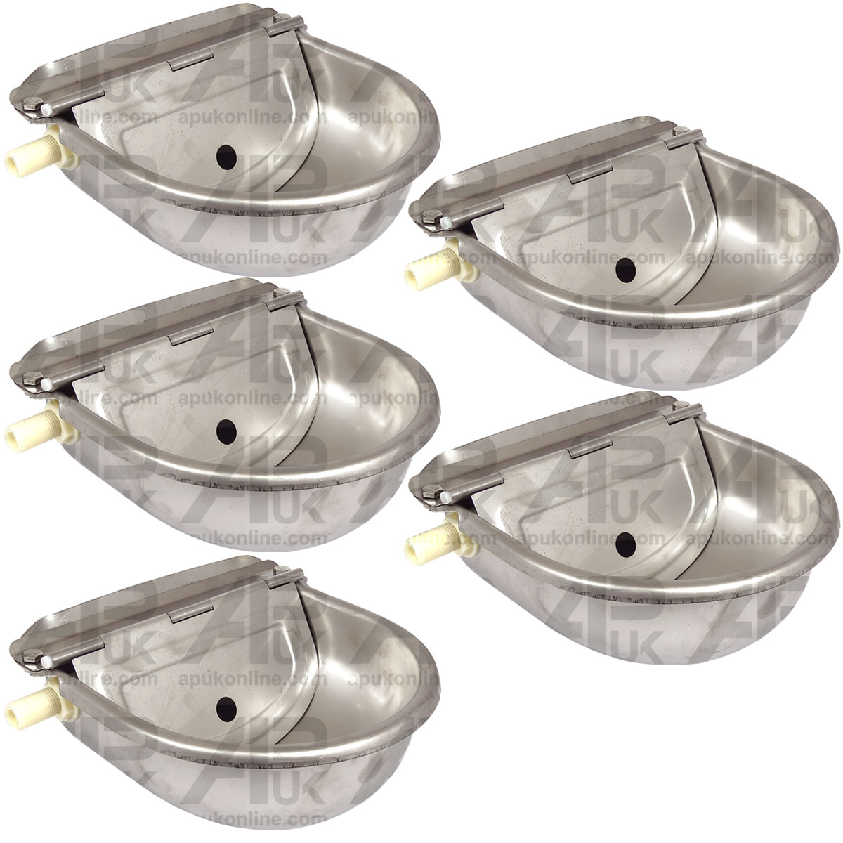 5x Stainless Steel Water Trough Bowl Automatic Drinking Drinker Dog Horse Sheep
