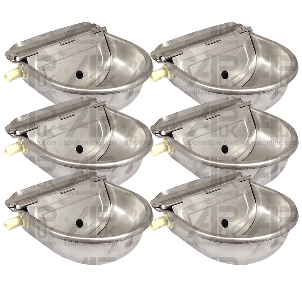 6 x Metal Automatic Animal Pet Water Drink Drinker Dispenser Bowl + float Valve