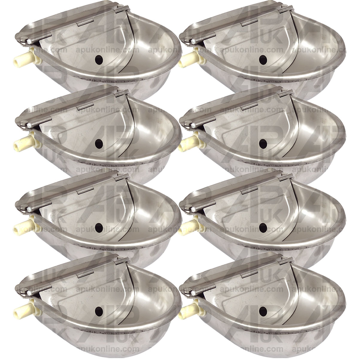 8x Stainless Steel Water Trough Bowl Automatic Drinking Drinker Dog Horse Sheep