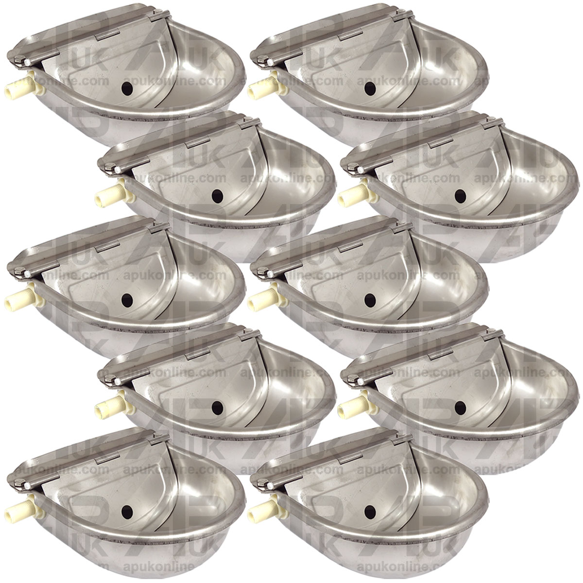 10 X Stainless Steel Water Trough Bowl Automatic Drinking Drinker Cow Pig Pony