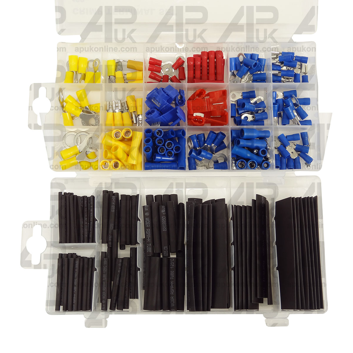 287pc Mixed Electrical Cable connectors Terminals &amp; Heat Shrink Tubing Tube Kit