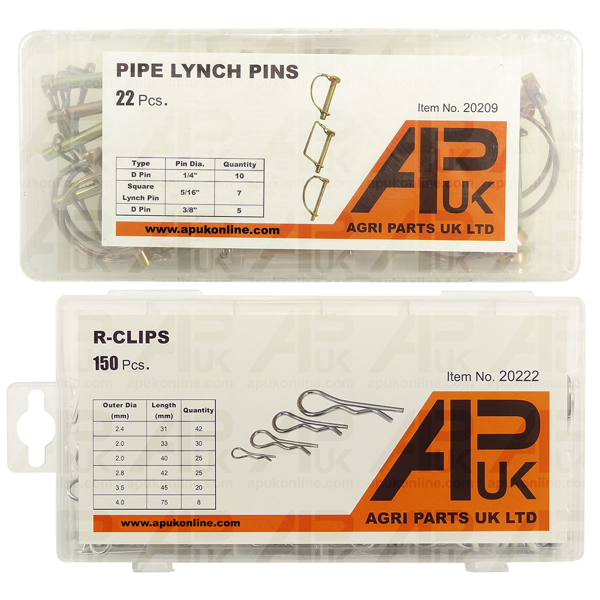 172pc Assorted R Clips Retaining Pins &amp; PTO Lynch Pipe Tube Pins Linkage Trailer