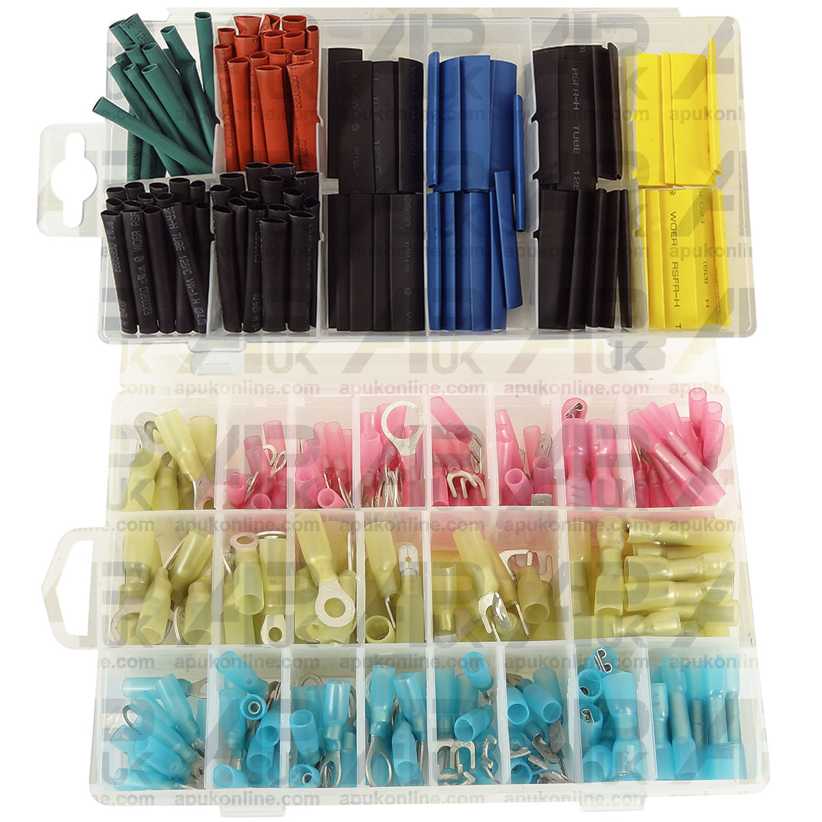 360pc Mixed Electrical Wire Heat Shrink terminals &amp; Coloured Tube Car Van kit
