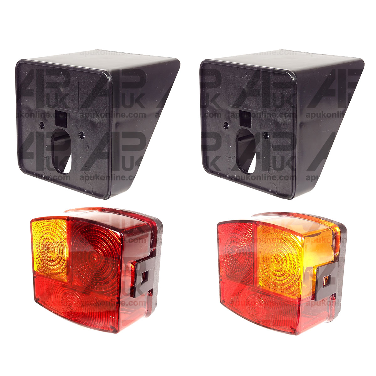 Pair Rear Lights Lamp &amp; Support Brackets for Deutz DX3.10 DX3.30 DX3.50 Tractor