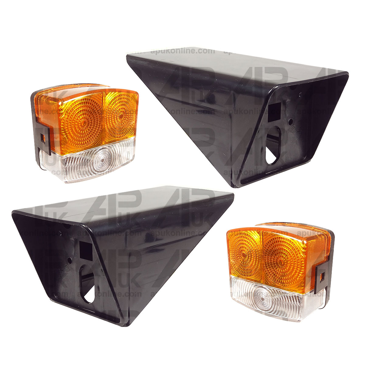 2 x Front Side Lights Lamps &amp; Brackets for Deutz 7006 7206 10006 13006 Tractor