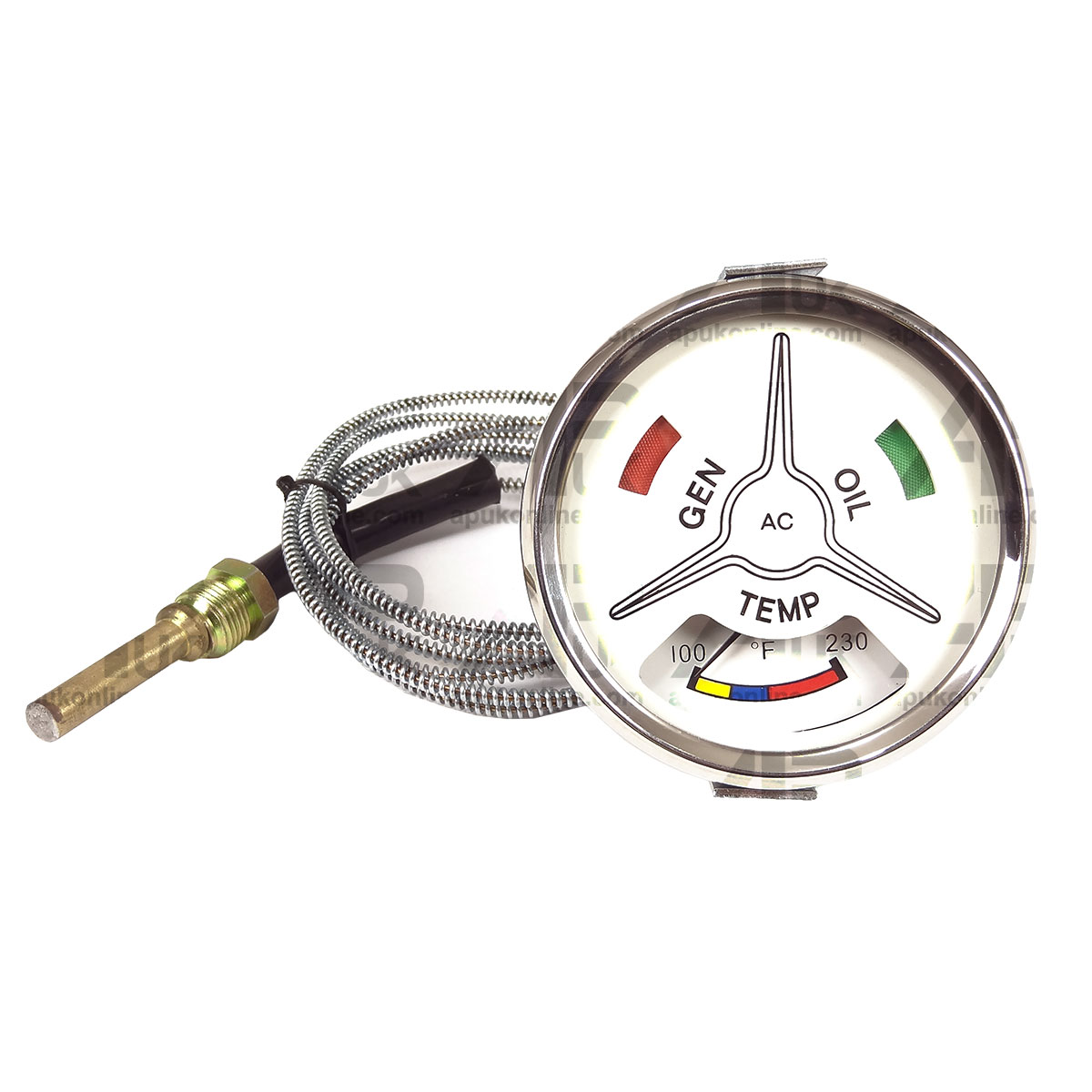 2x Water Temperature Gauge with Bulb &amp; Holder for Fordson Major Super Tractor