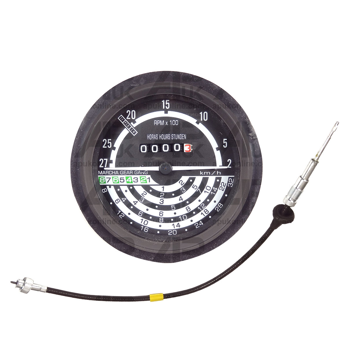 ACW Tractormeter Tachometer Gauge KPH + Cable for John Deere 1130 1630 Tractor