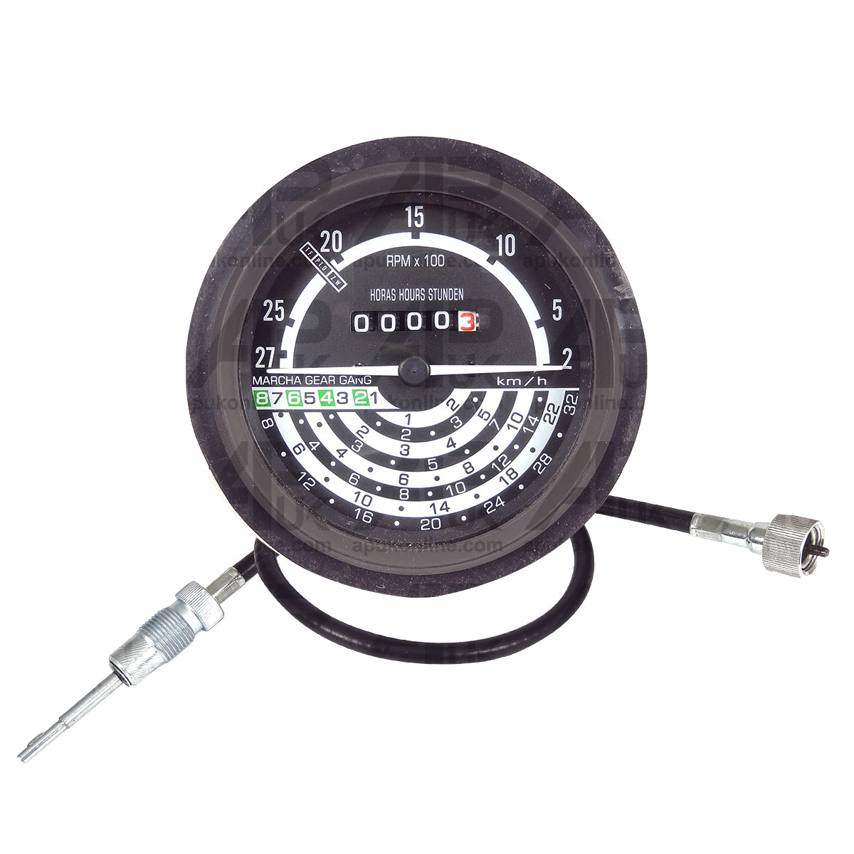 ACW Tractormeter Gauge KPH &amp; Cable 650mm for John Deere 2020 2120 2030 Tractor