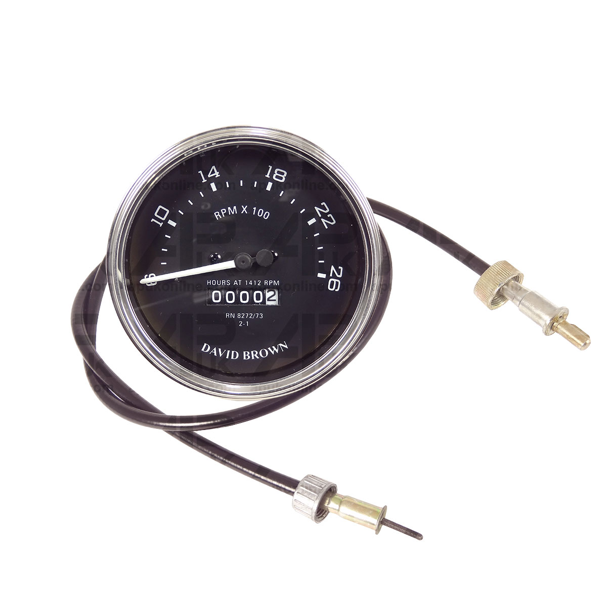 Rev Clock Tractormeter Tacho Gauge &amp; Cable for David Brown 885 990 1212 Tractor