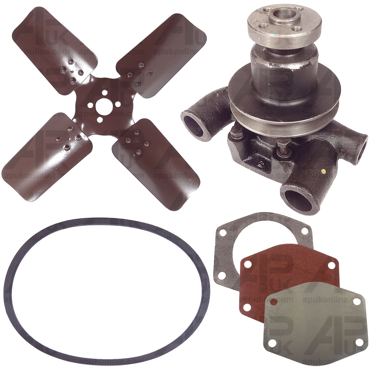 Water Pump Pulley Cooling Fan Blade Belt for Massey Ferguson 35 50 135 Tractor