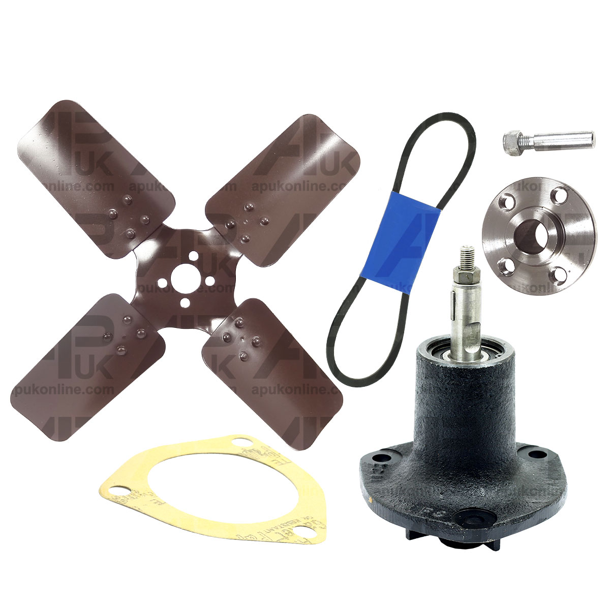 Water Pump Pulley Cooling Fan Blade Belt Kit for Ferguson 35 TE20 TEF20 Tractor