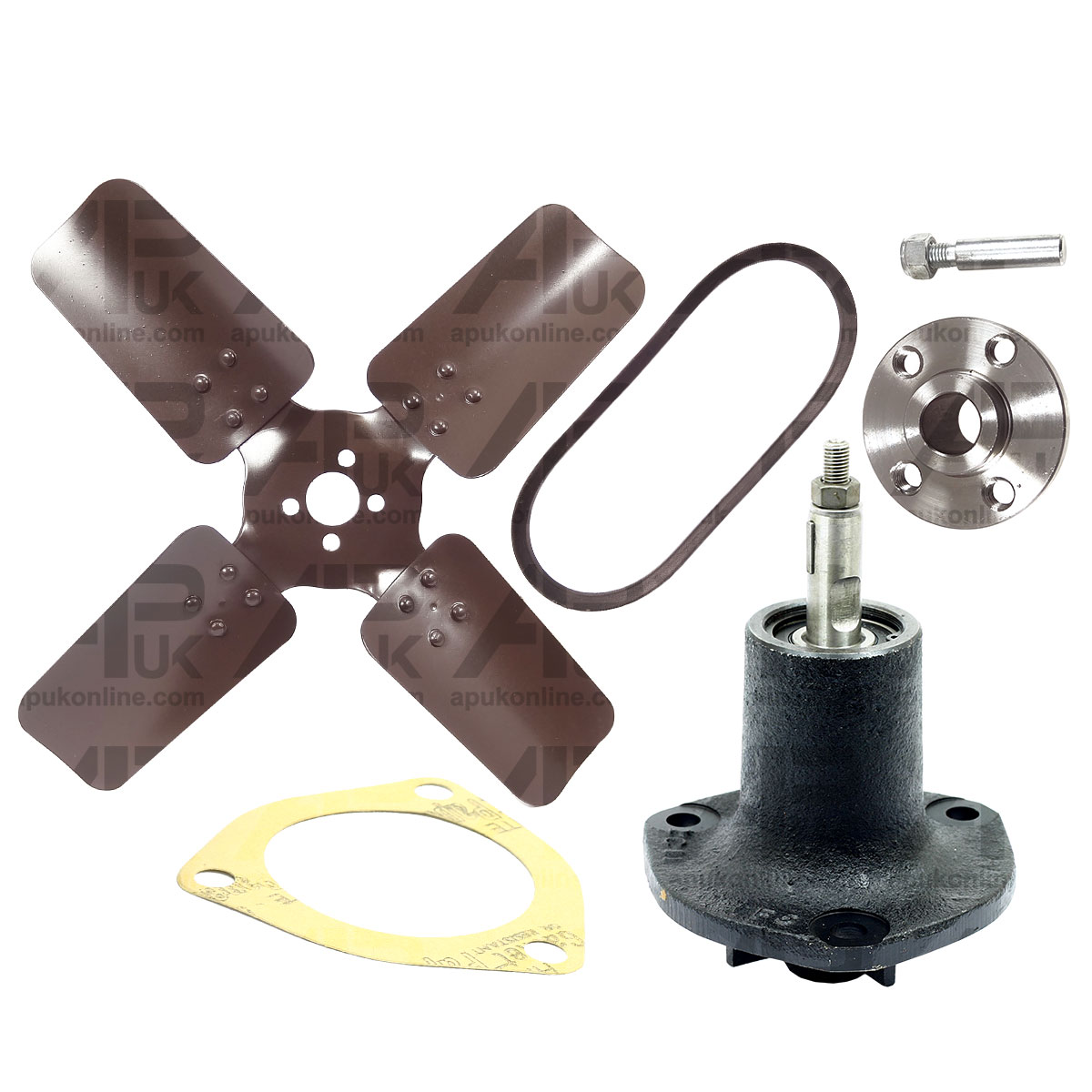 Water Pump Pulley Cooling Fan Blade Belt Set for Ferguson TED20 TEF20 Tractor