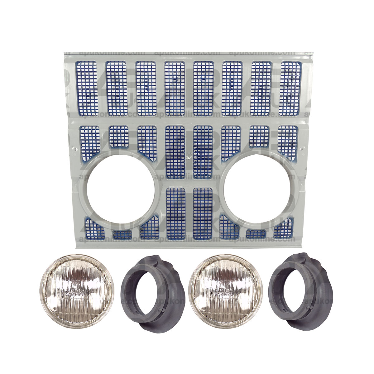 Front Lower Grill &amp; Headlight Lamp &amp; Rubber Seal Kit for Ford 2150 2300 Tractor