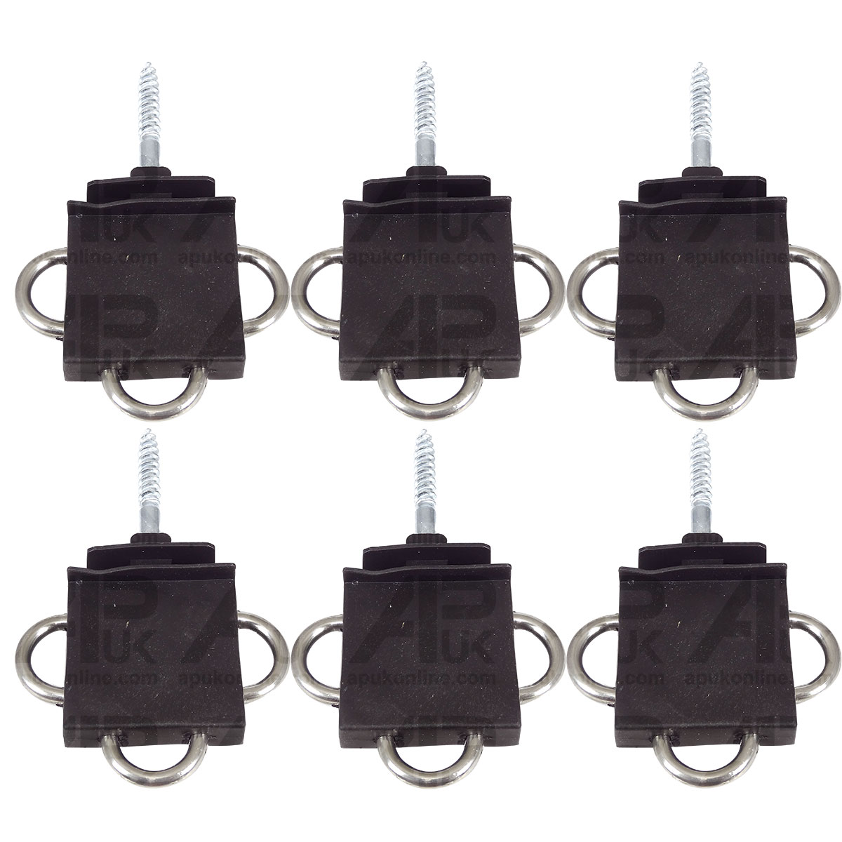 6x Three 3-Way Electric Fence Gate Handle Insulator Connection Connector