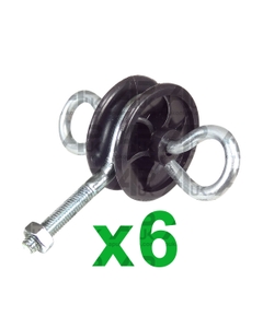 6x Two-way Gate Anchor Insulator Black bolt on