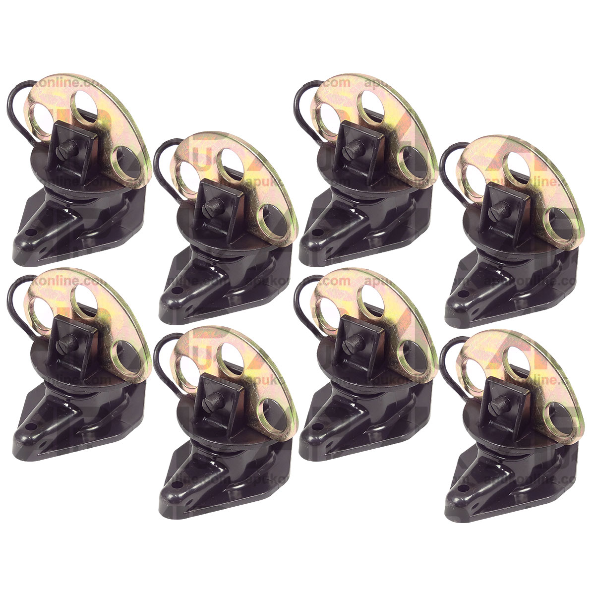 8x Three 3 way Electric Fence Gate Handle Plate &amp; Pinlock Insulator Connector