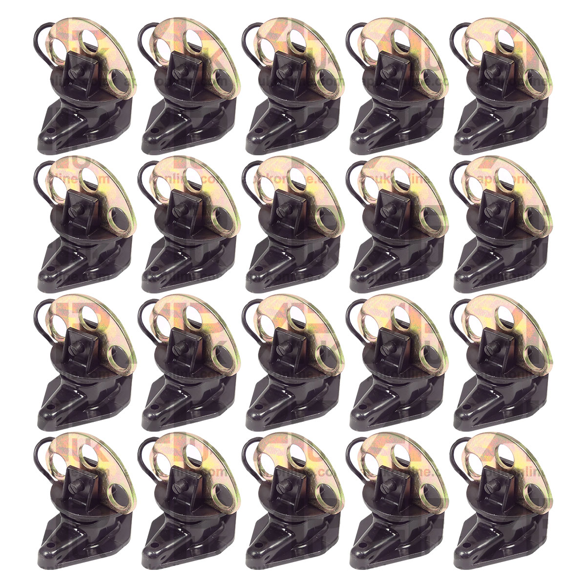 20x Three 3 way Electric Fence Gate Handle Plate &amp; Pinlock Insulator Connector