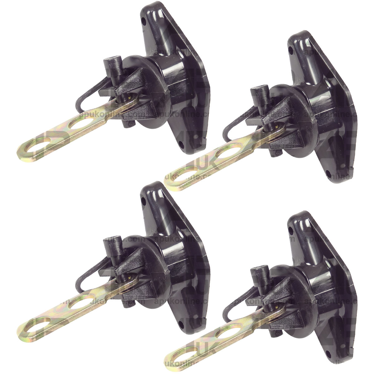 4x Two 2 way Electric Fence Tape Gate Handle Plate &amp; Pinlock Insulator Connector