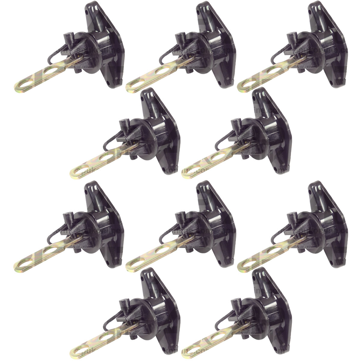 10 Two 2 way Electric Fence Tape Gate Handle Plate &amp; Pinlock Insulator Connector