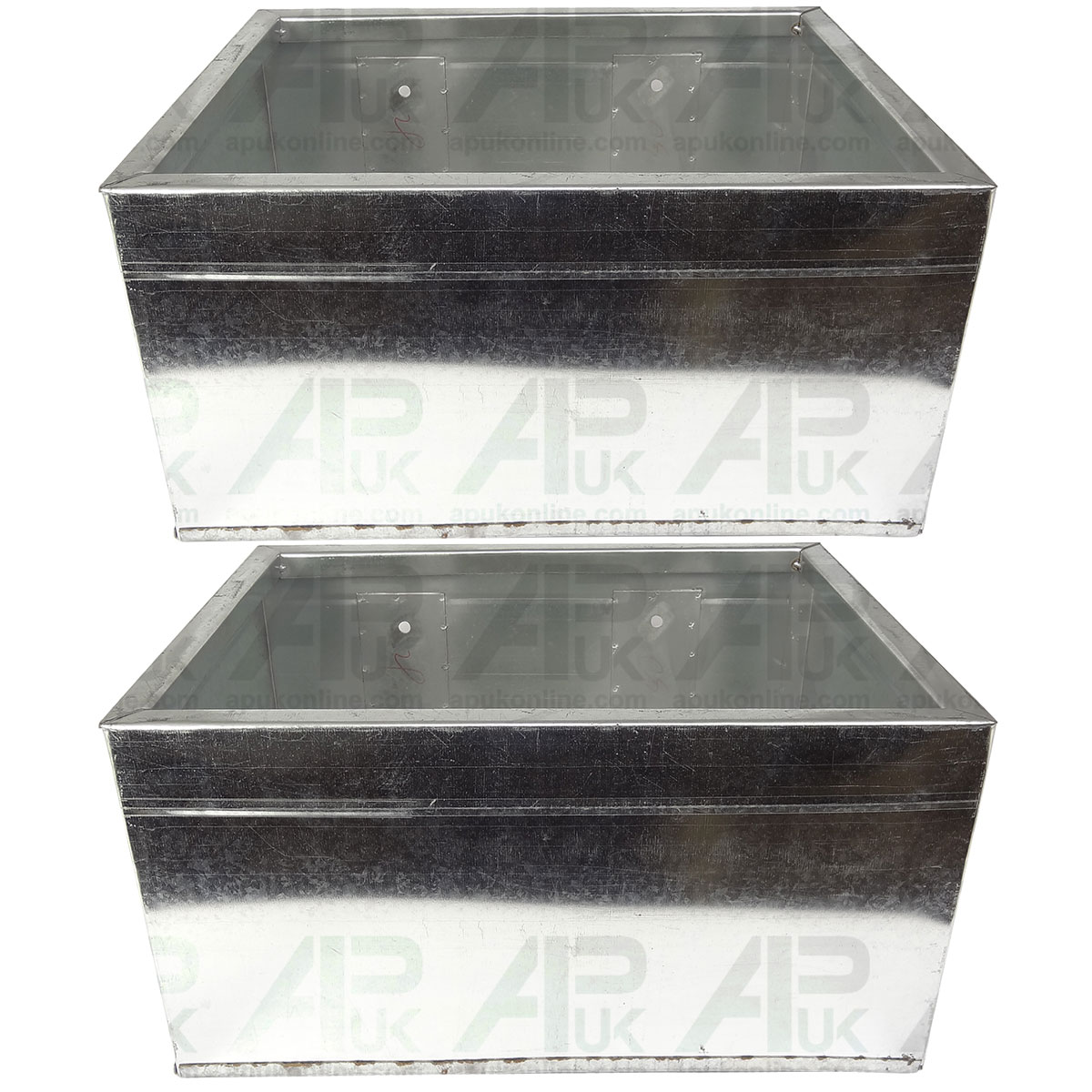2x Galvanised Cow Horse pony Stable Feed Feeding Bin Trough Tub Container Bucket