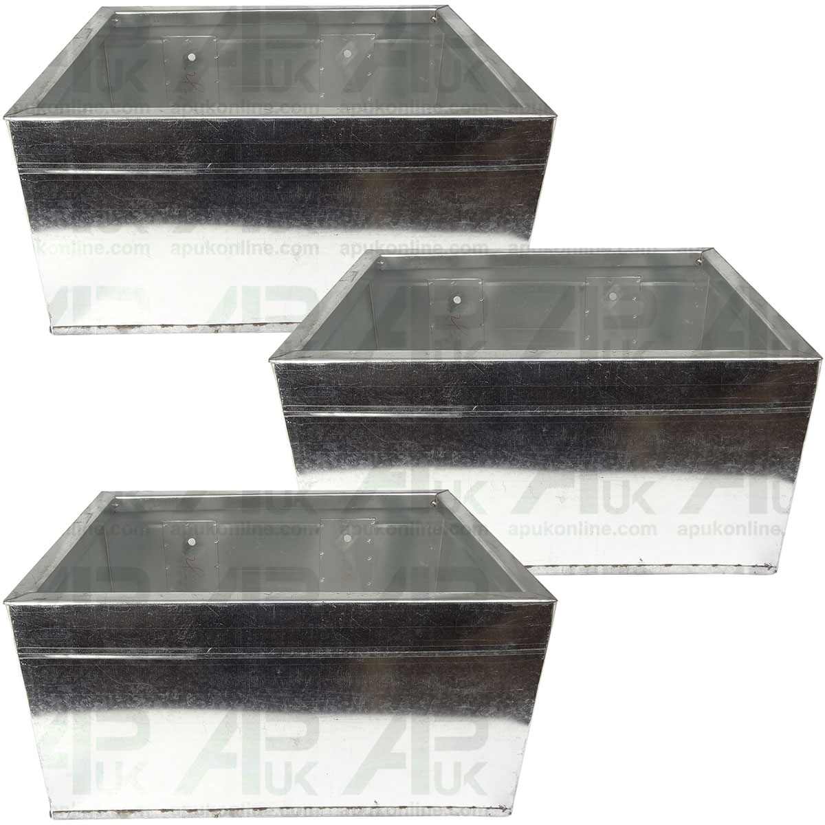 3x Metal Galv Livestock Horse Pony Sheep Goat Dog Pig Rectangle Feeding Trough